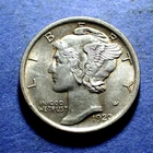 1920 Mercury Dime  Ch. AU