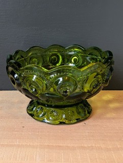 Vintage L.E Smith Green Moon And Stars Fairy Lamp Bottom