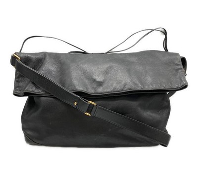GUCCI Messenger Bag Schwarz Leder Herren Schultertasche Große Kapazität