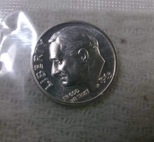 1963 P Silver Proof Roosevelt Dime 10 Cents Proof Set Cello