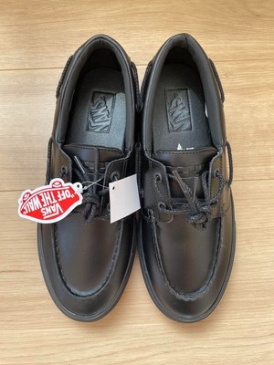 Vans 2 Eyelet Natural Leather Black V176CF Men's Size US 6,7,7.5 New