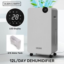 Portable Electric Dehumidifier 12L - Home Damp with Laundry Mode on Wheels 5p/h