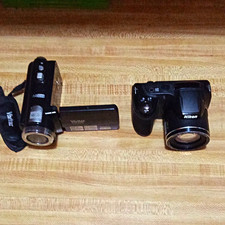 Nikon COOLPIX L340 20.2MP Digital Camera Vivitar DVR 810HD Camcorder Lot