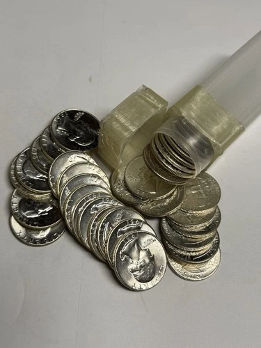 GEM BU Roll of 1961-P Washington Silver Quarters, 40 Uncirculated Coins U.S.