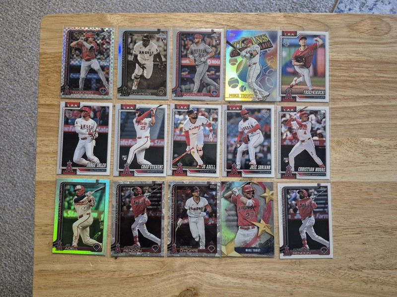 Baseball 60 Card Lot No Duplicates Los Angeles Angels (Trout, Adell, Neto)
