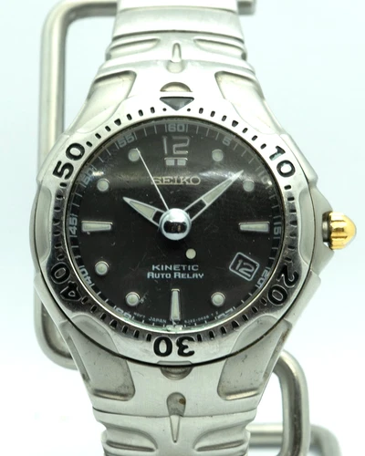 Vintage Seiko Kinetic Auto Relay Date 5J22 Dive Watch Sleep/Wake | New Capacitor