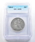 1860-S Seated Liberty Half Dollar AU55 ICG *1599