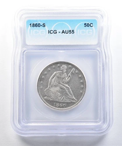 1860-S Seated Liberty Half Dollar AU55 ICG *1599