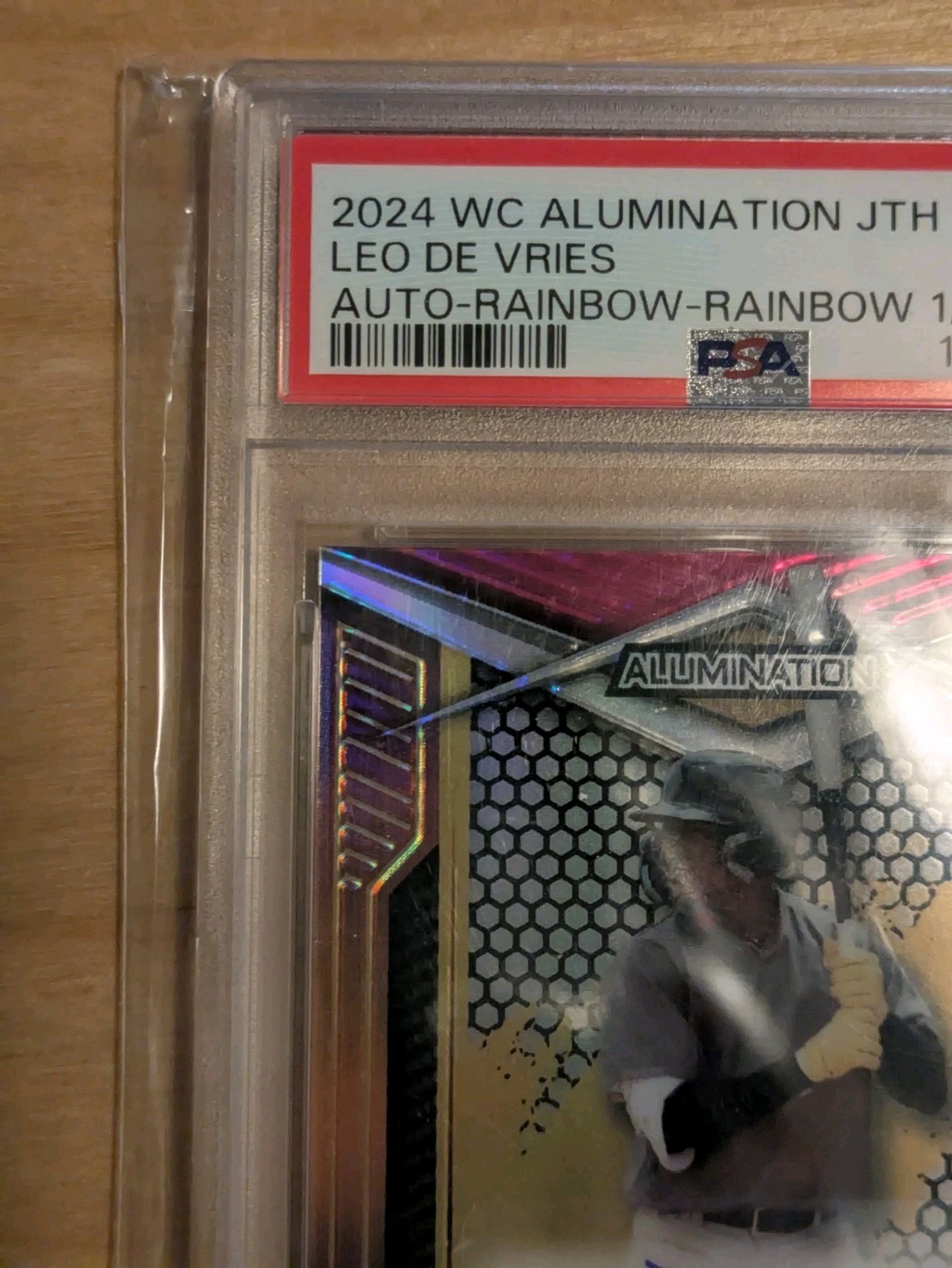 Leo De Vries 1/1 AUTO PSA 9 2024 Wild Card Alumination Just the Hits #ABC-LD A’s view 3