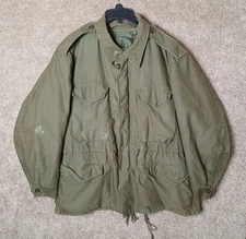 Vtg 50s US Military M-1955 Field Jacket Olive Shade 107 With Liner Short Medium