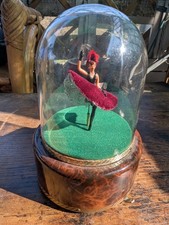 Alte Reuge Spieluhr CanCan Ballerina in Glasdome Selten Rarität