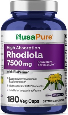 Brain Function & Mood Support Rhodiola Rosea Extract (180 Caps)