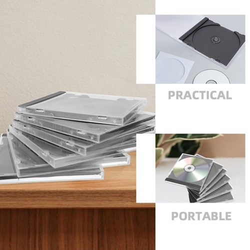 10 Pcs Plastic CD Disc Box Storage for Dvds Cases Container Clear - 第 9/12 張圖片