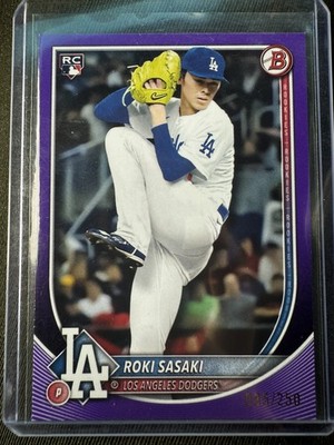 2025 Bowman Roki Sasaki Purple Paper RC 095/250 - Dodgers