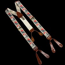 Vintage Trafalgar Calvin Curtis Fox Hunt Braces Suspenders Silk and Leather