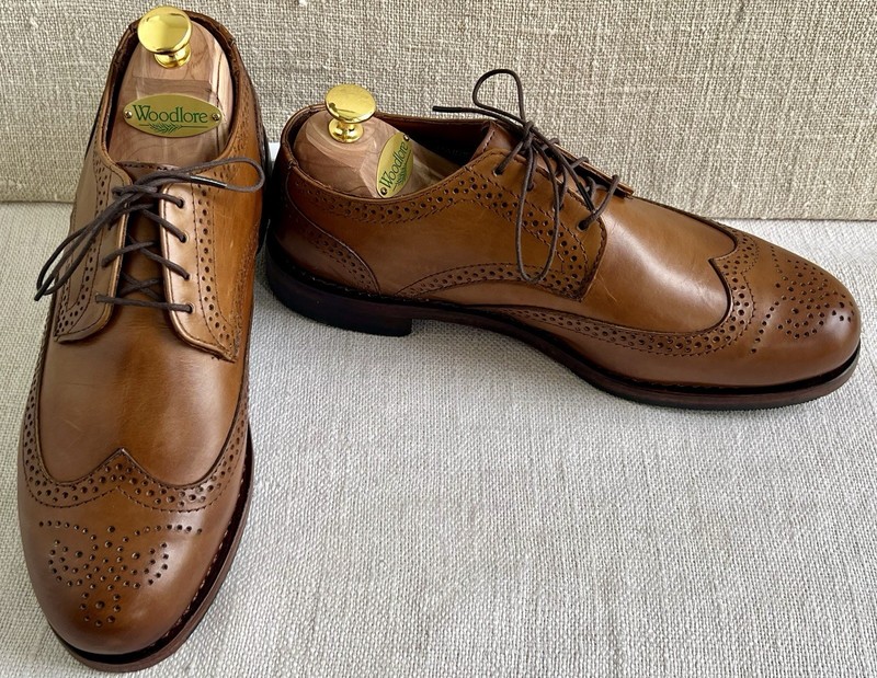 Rancourt & Co. Custom Blake Tan Calfskin Medallion Toe Wingtip Derby 7 E ($375)