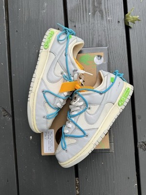 Nike Dunk Low Men s Low Top Lace-Up Sneakers Gray/White Blue Overlay DM1602