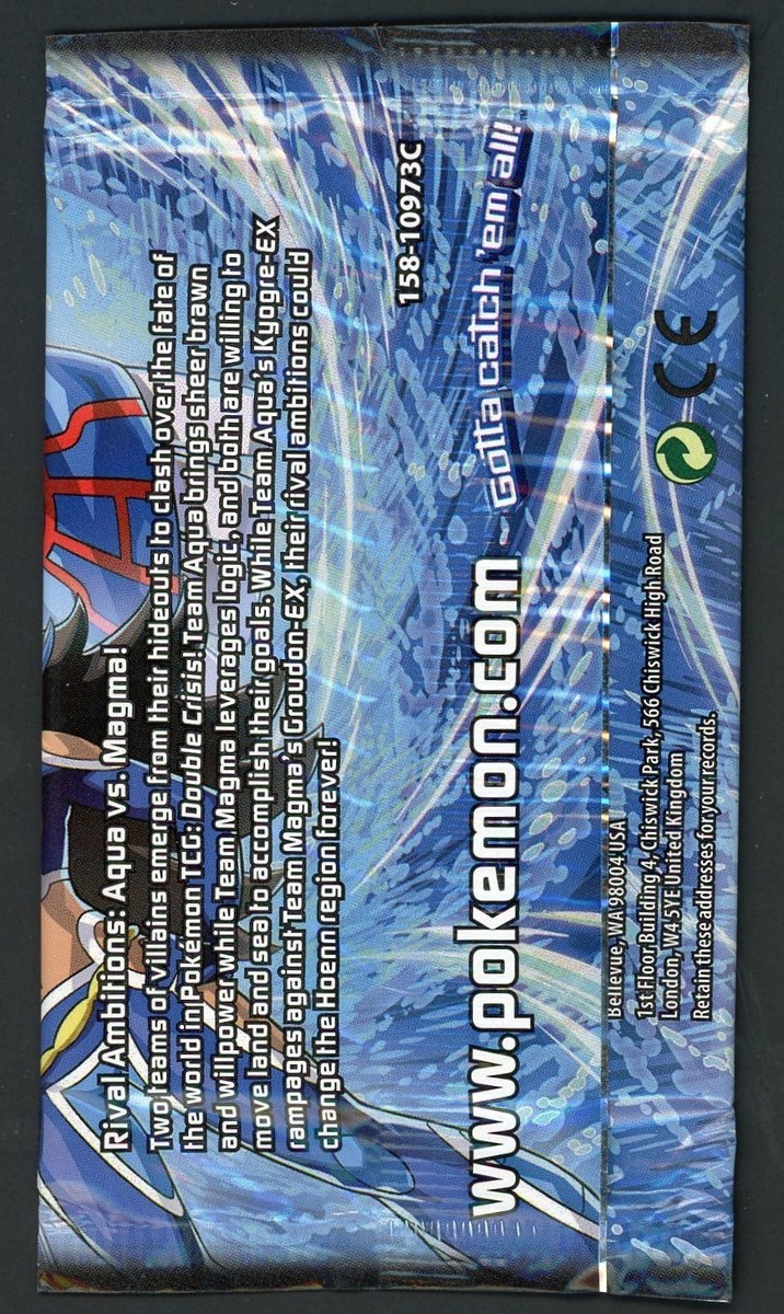 pokemon double crisis booster box Pokemon Double Crisis Team Aqua 4 Booster Packs Pin Coin  DJS Pokemon Cards