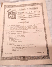 Alt  Weihnachtskonzert Landsberg Liedertafel  1922