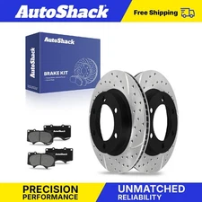 Front Drilled Slotted Brake Rotors Ceramic Pads for Toyota Tacoma 4.0L V6