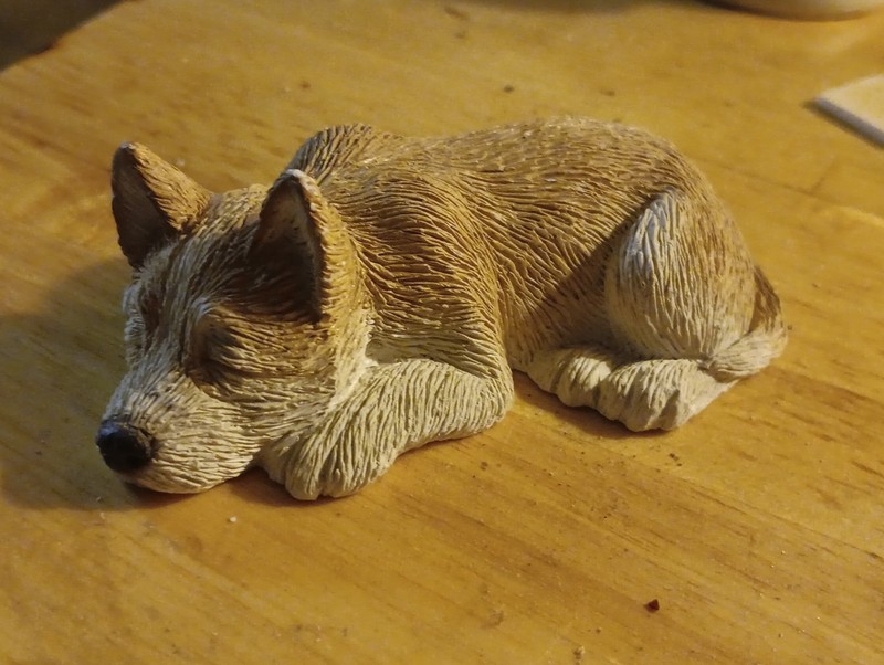 Vintage Sandicast "Igloo" Sleeping Husky Dog Figurine Sandra Brue S 30