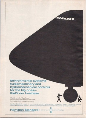 Hamilton Standard 1966 Vintage Print Ad Environmental Systems Turbomachinery