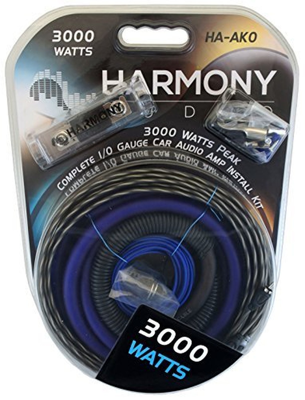 Harmony Audio HA-AK0 Car Stereo Complete 1/0 Gauge 3000W Amp