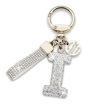 Initial Letter Keychain Gift for Women Girls Cute keyring for Backpack Silver-i