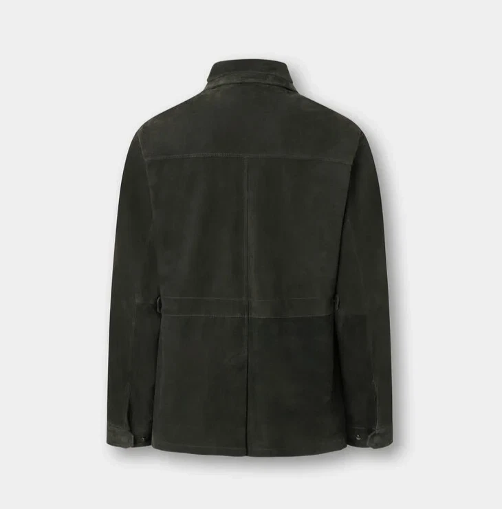 Black Field Leather Jacket for Men Pure Suede Custom Made Size S M L XXL 3XL - Image 4 of 4