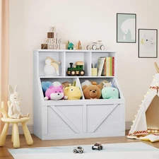 Kids Toy Storage Organizer, Kids Bookshelf and Toy Storage, Toddlers Bookshelf