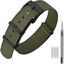 ANNEFIT Nylon Watch Band 16Mm 18Mm 20Mm 22Mm, One-Piece Waterproof Military Watc