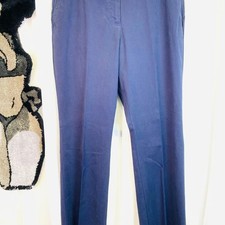 Lands' End Navy High-Waist Wide-Leg Pants