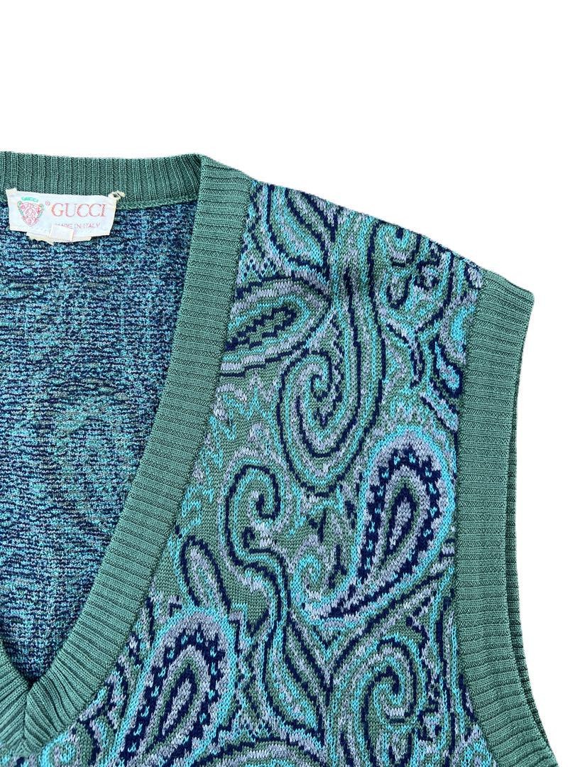 OLD GUCCI 70〜80s knit vest 48サイズ OLD GUCCI 70〜80s knit vest 48サイズ