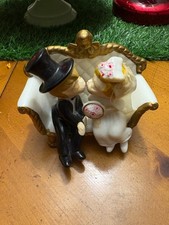 Wilton Inc Vintage 1970 Bride Groom Bouquet Top Hat Cake Decoration