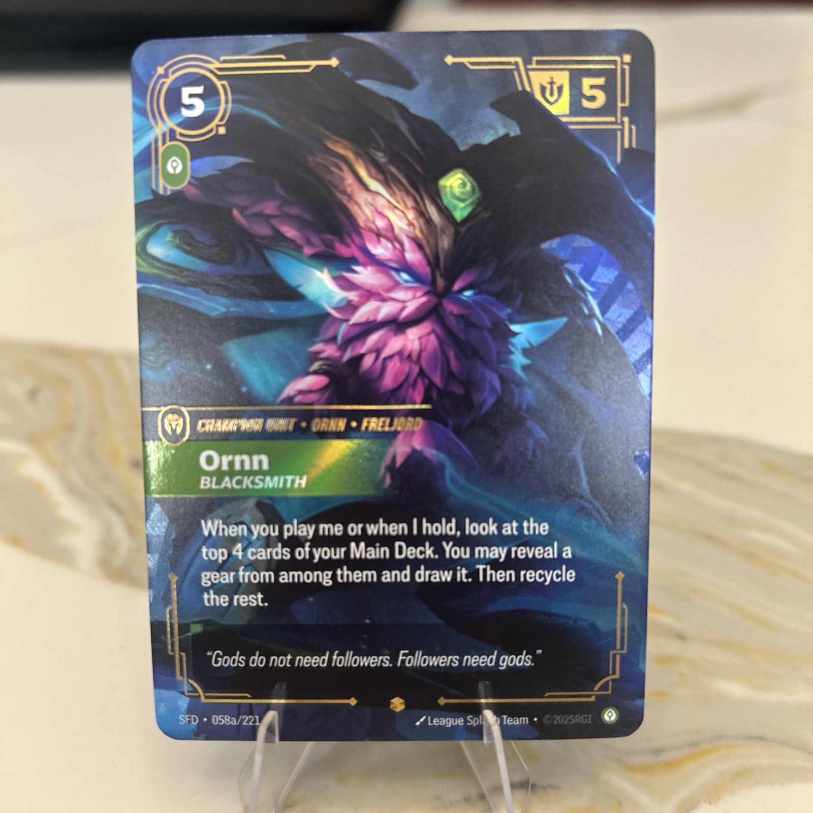 Ornn Blacksmith Alternate Art 058a/221 Spiritforged Riftbound League of ...