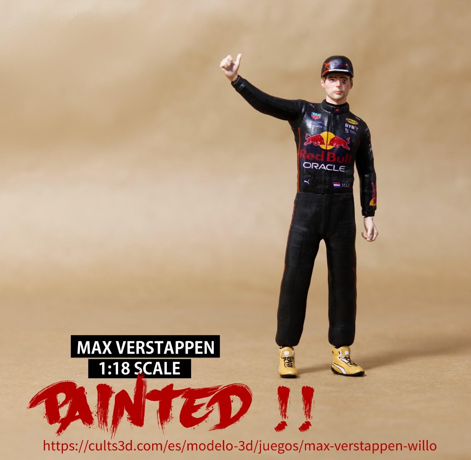 Maquette Max Verstappen 1:18 en résine, miniature haute précision Red Bull pour collectionneur