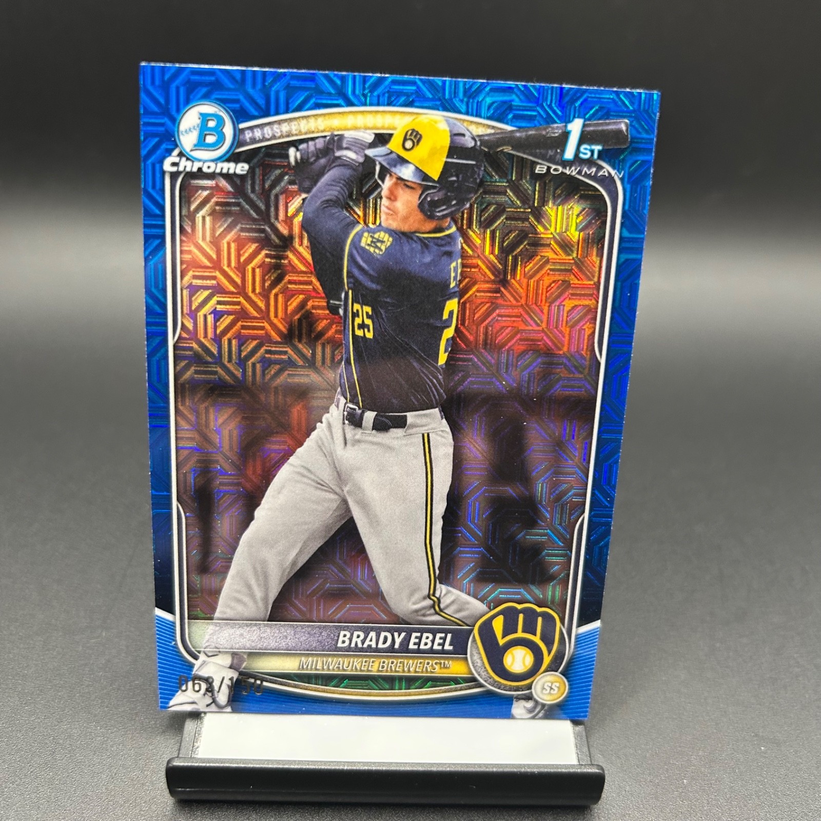 2025 Bowman Draft #BDC-194 Brady Ebel Blue Mojo /150 Milwaukee Brewers