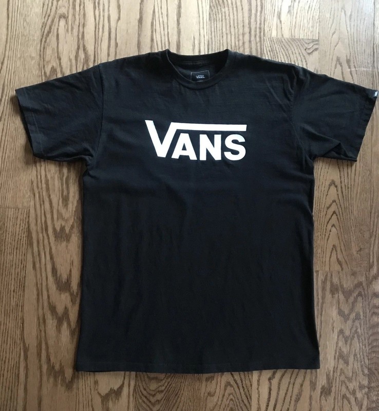 Vans Classic Logo T-Shirt Men’s Medium Black Graphic Skate Surf BMX Great *READ*