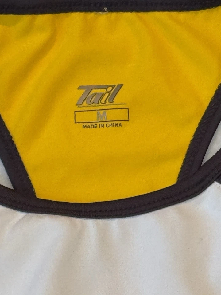 Camiseta deportiva de fitness TAIL para mujer talla M sin mangas blanca amarilla gris Foto 2 de 4