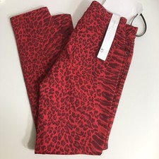 New Current Elliott The Stelitto Red Animal Leopard Skinny Jeans Sz 24 Orig 228