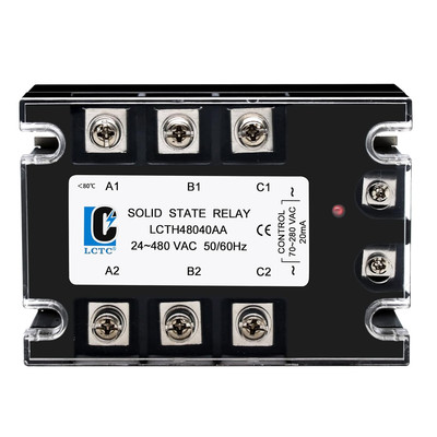 3 Phase Solid State Relay SSR-40AA AC to AC (Input 70-280VAC to Output 24-480VAC