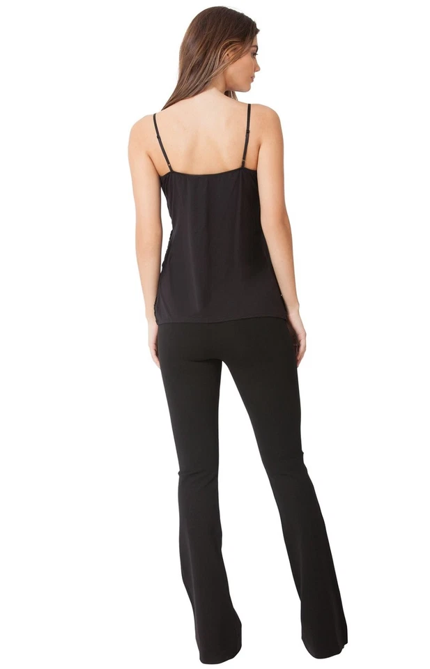 Cami Hale Bob preto frisado seda veludo | Regata XS S nova com etiquetas 78et2276 - Imagem 2 de 3