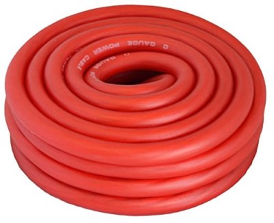 1/0 Gauge 20 FT COPPER Red Flex Power Wire Strands High Voltage Marine Cable