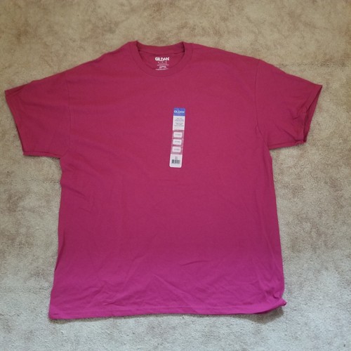 Gildan Womens T-Shirt Preshrunk 100% Cotton Purple Red Berry Size XL