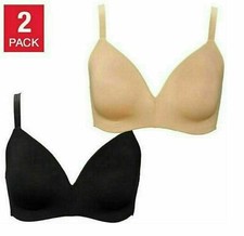 Calvin Klein Women's Lightly Lined Wire Free 2-pack Bra, Black/Nude XLarge