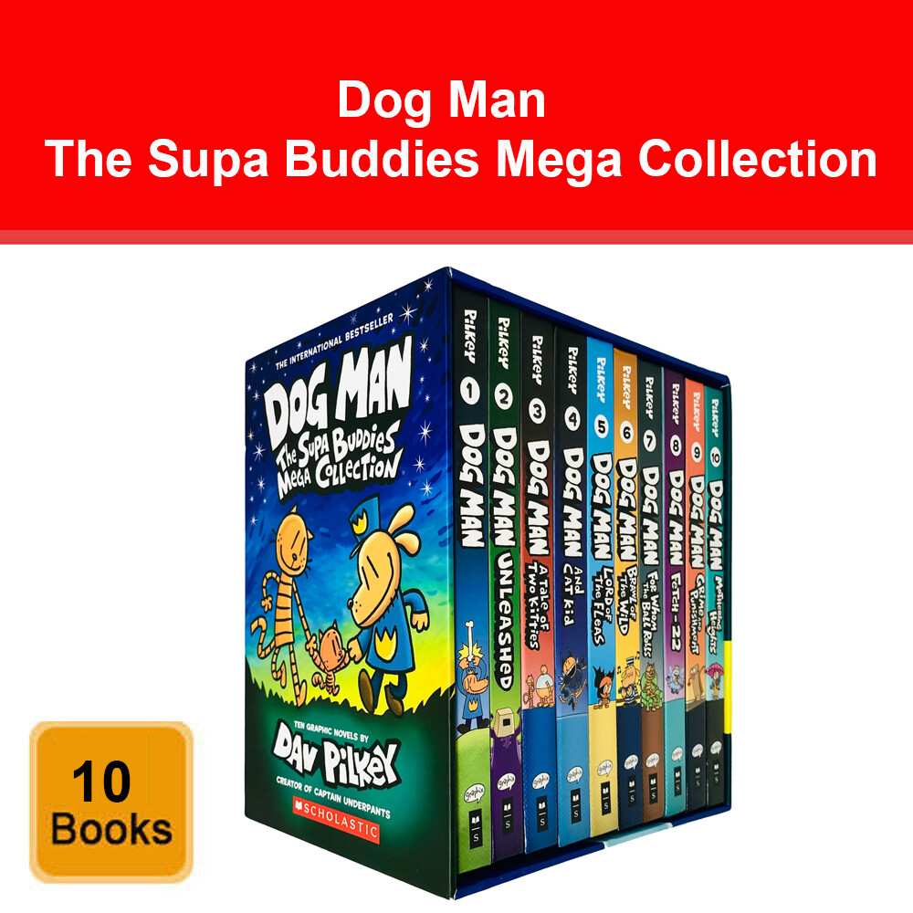 Dog Man : The Supa Buddies Mega Collection 1 - 10 Books Box Set by Dav Pilkey
