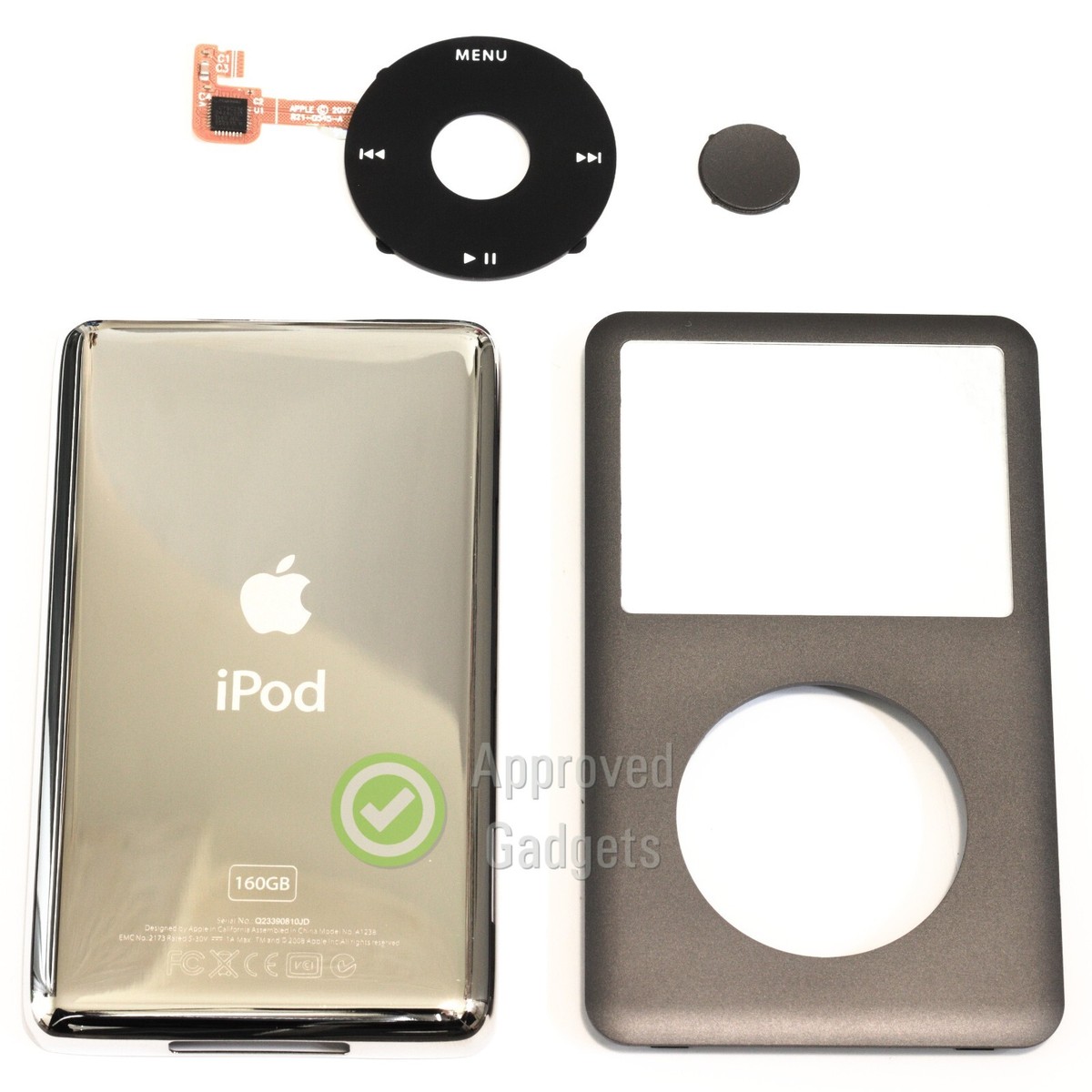 iPod Classic Full Housing Kit A1238 6th 7th Gen Front Back Wheel