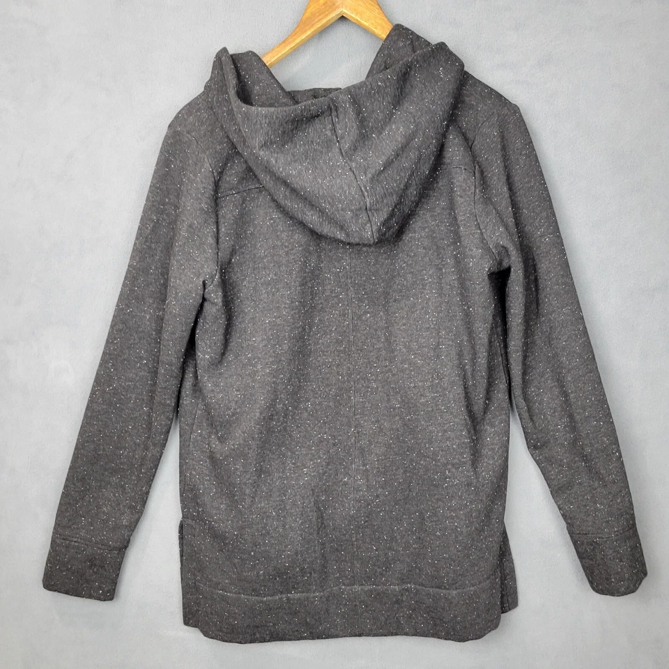 Loft Sweatshirt Women Small Dark Gray Cotton Fleece Lined Pockets Hooded Outdoor - Image 3 of 4