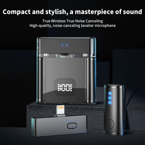 4in1 Wireless Lavalier Microphone 200ft Mini Mic For iPhone 15 14 IOS/Android/PC - Picture 3 of 23