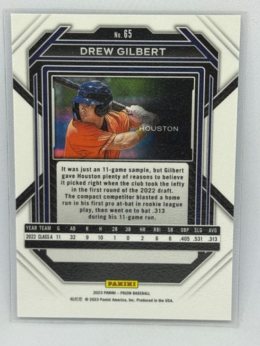 Drew Gilbert 2023 Panini Prizm Baseball # 65 - Picture 2 of 2